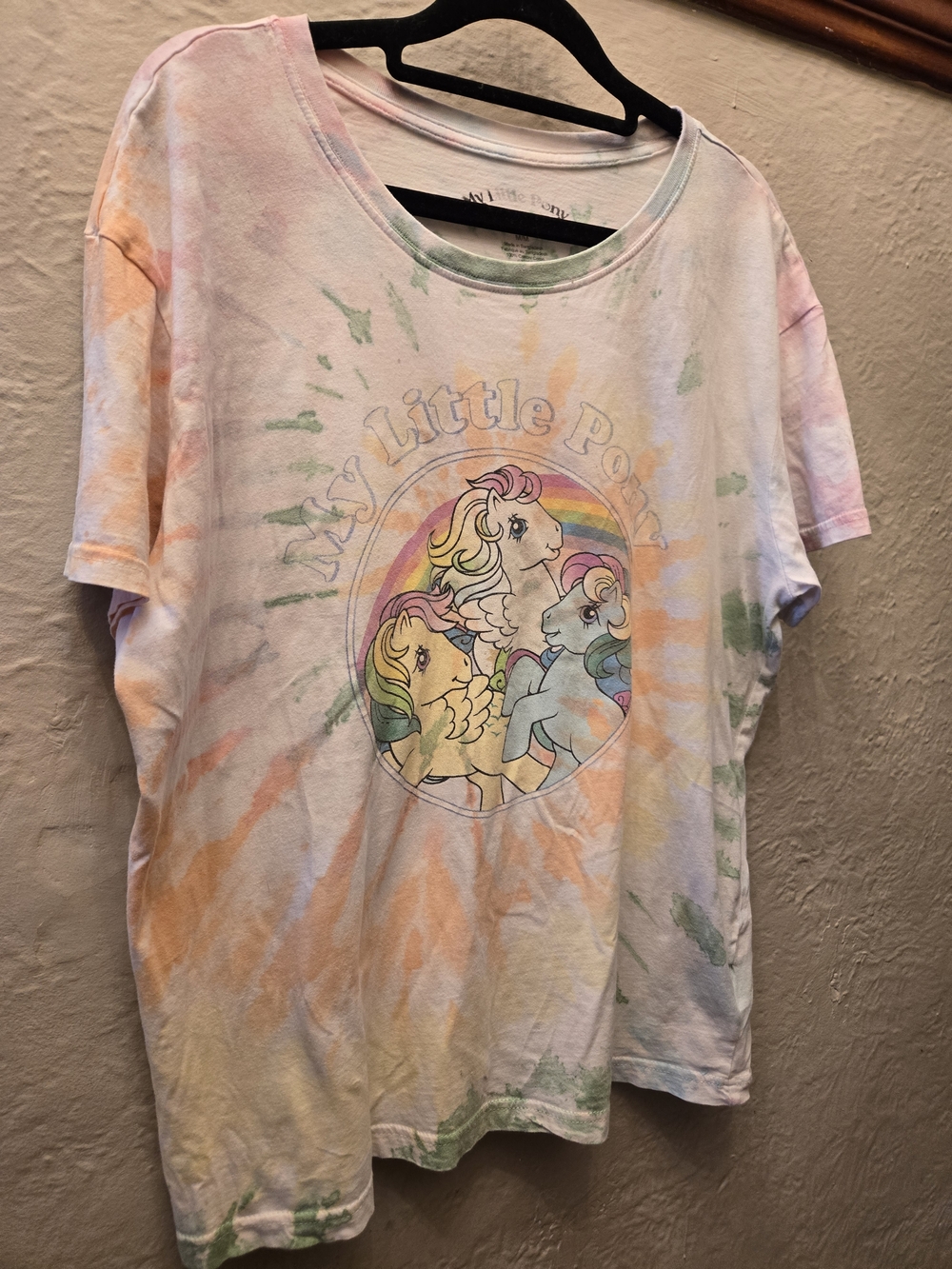 My Little Pony Tie Dye Tee Rainbow Graphic Y2K Oversized M - Picture 7 of 8